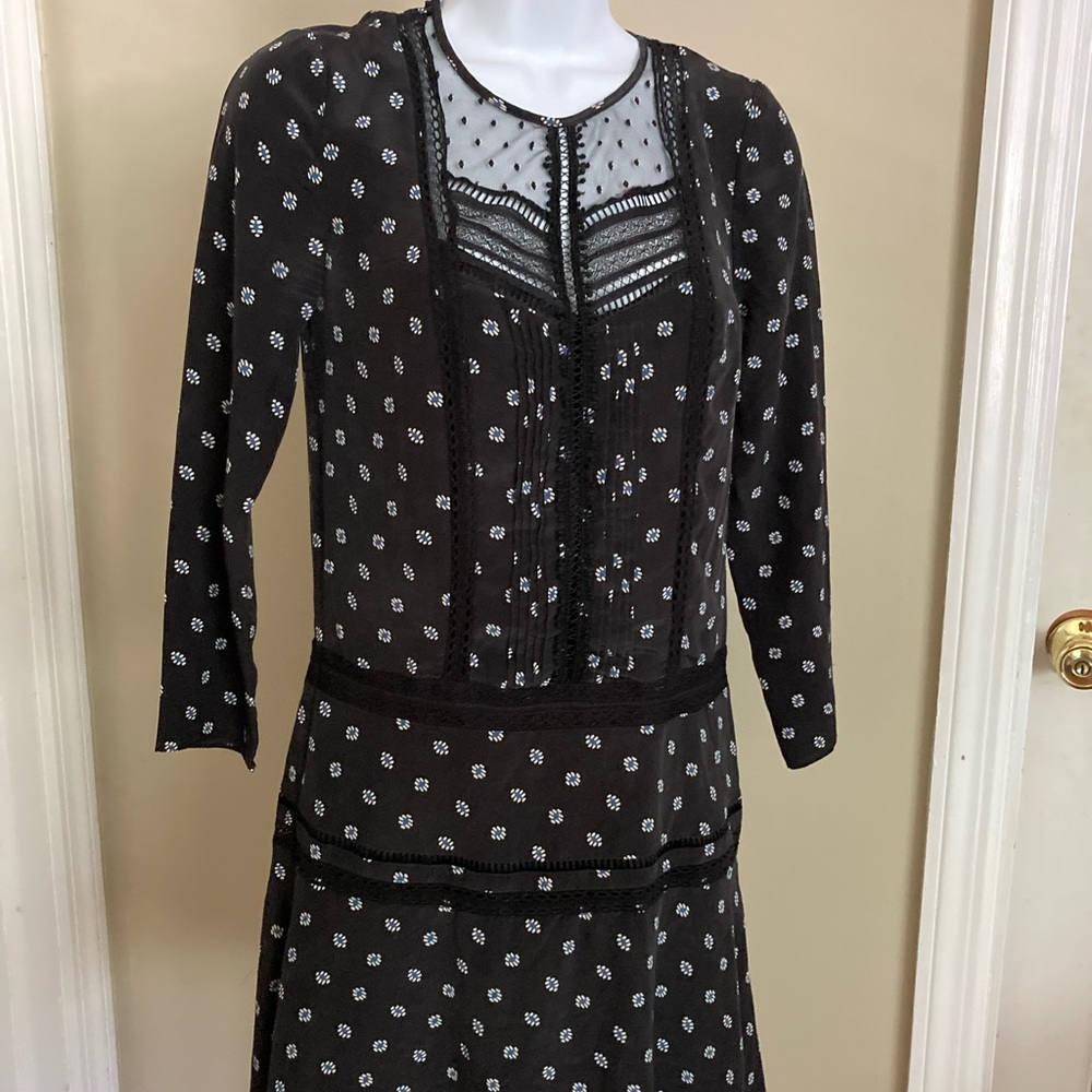 Veronica Beard 2 Silk lace insert black jasmine